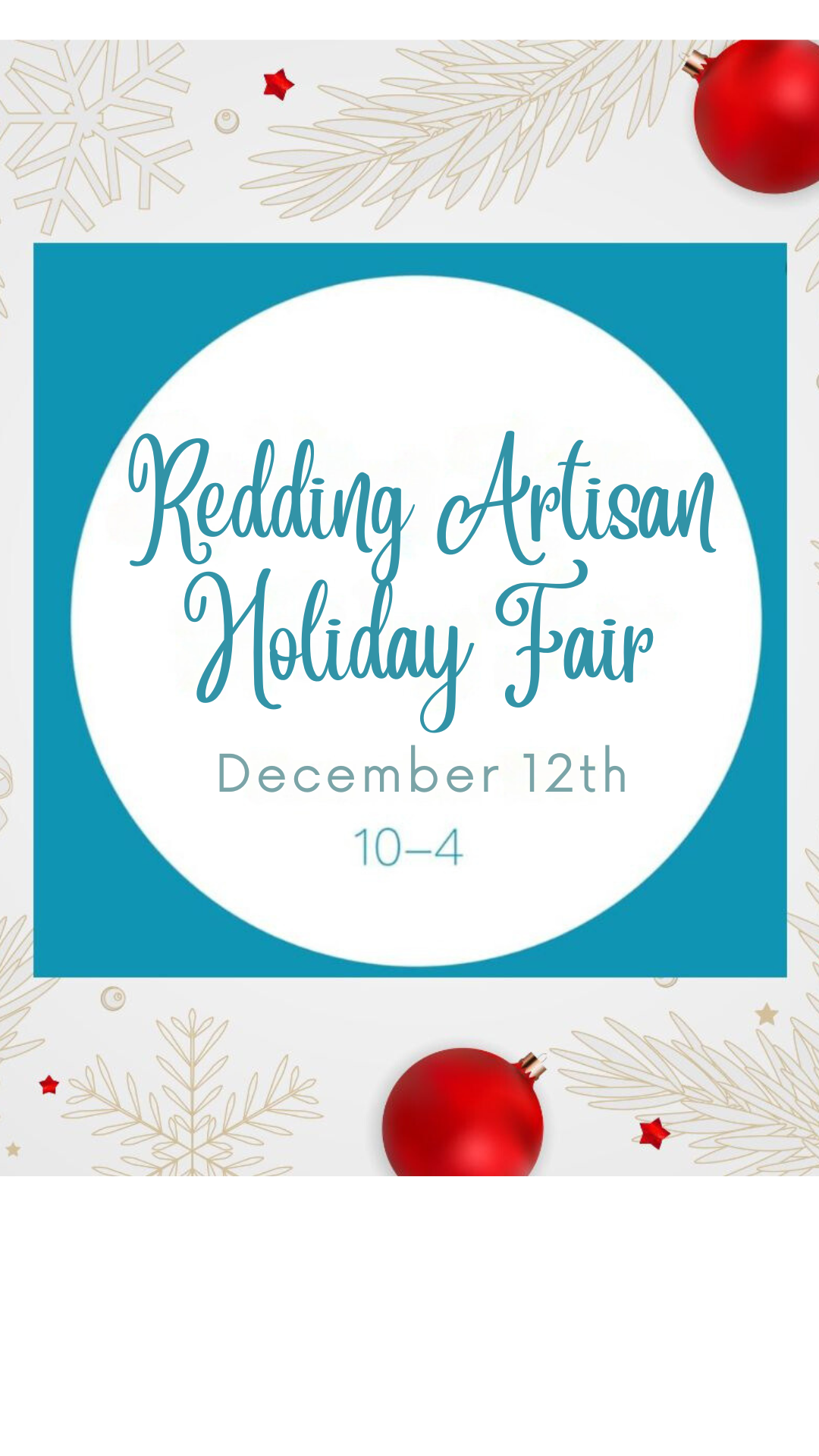 Redding, Connecticut Artisan Fair Dec. 12 2026